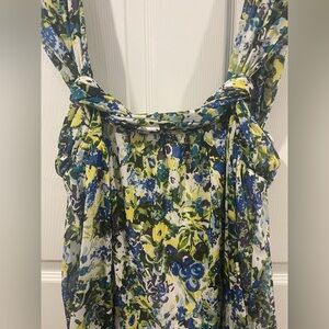 Rinascimento Floral Print Women's sleeveless dress size large made in Italy